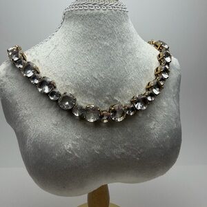 J. Crew Clear Crystal Necklace with Gold-Tone Settings